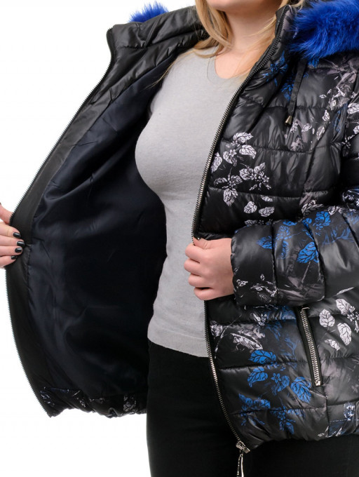 Куртка жіноча Bolyar 00292 чорно-синя , фото  5