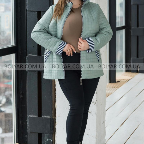 Женская куртка Bolyar смужка 00435 оливковая , фото  1