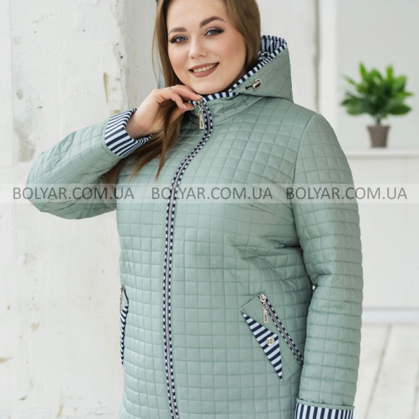 Женская куртка Bolyar смужка 00435 оливковая , фото  3