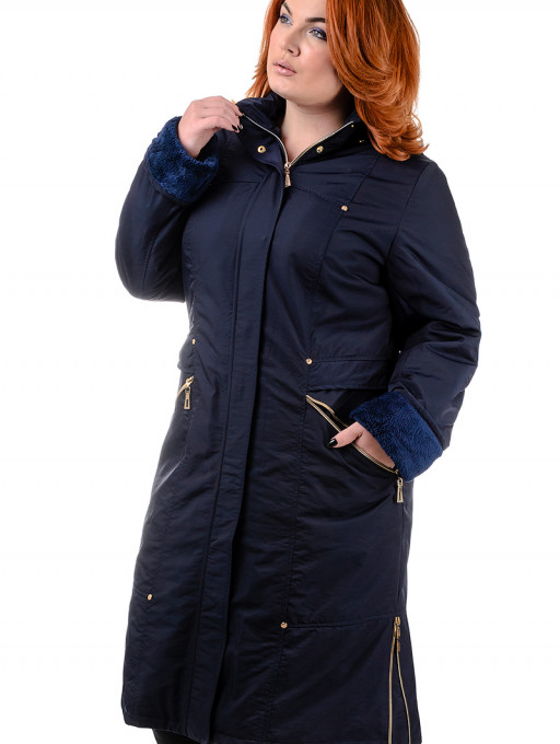 Пальто женское-плащ Bolyar 00174 темно-синяя , фото  1